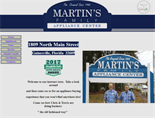 Tablet Screenshot of martinsfamilyappliance.com